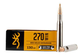 Browning Ammunition .270 Winchester with 130gr Terminal Tip bullets, 20-round box.